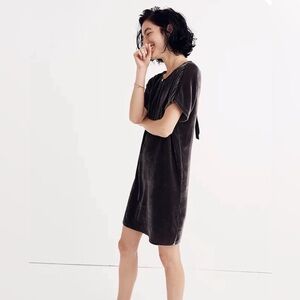 Madewell velvet bow back dress size m